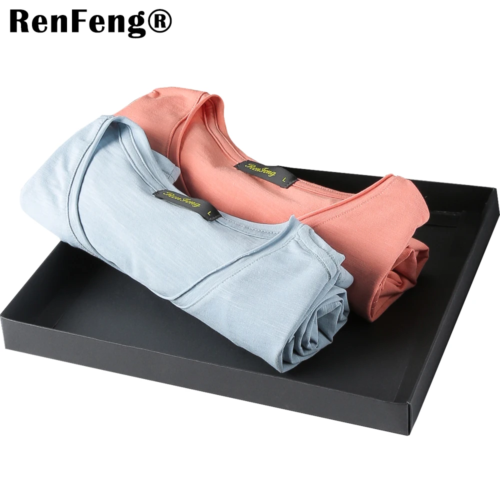 Bamboo cotton short-sleeved Cool t-shirt men's solid color trend Slim Blank white bottoming shirt curling V-neck shirt men (2)