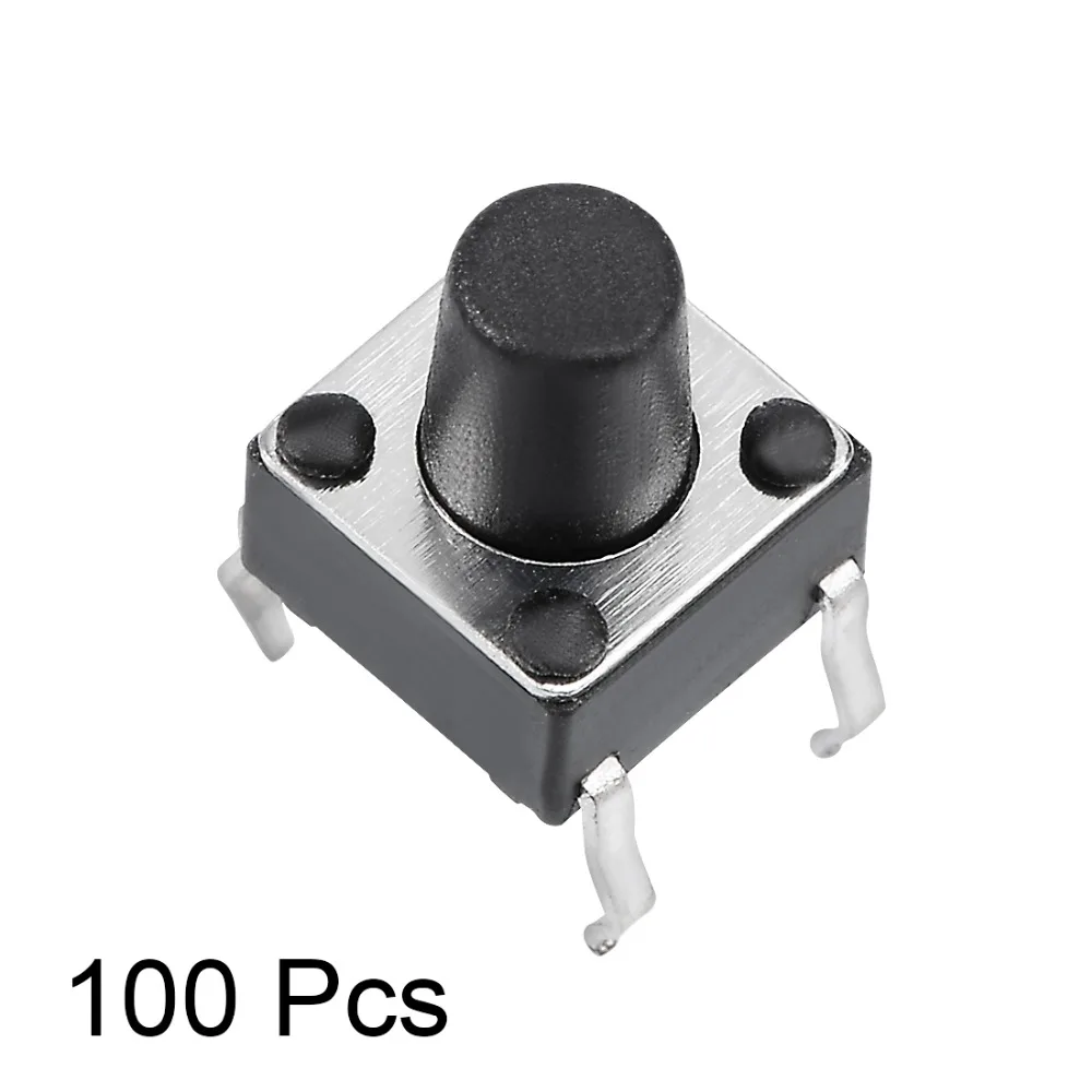 

UXCELL 6x6x7.5mm 100PCS Switches Panel Mini/Micro/Small PCB Momentary Tactile Tact Push Button Switch DIP Switches Accessories