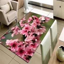 Еще розовые цветы цветочный зеленый природа 3d принт нескользящие микрофибры Гостиная Декоративные Современные моющийся коврик коврики