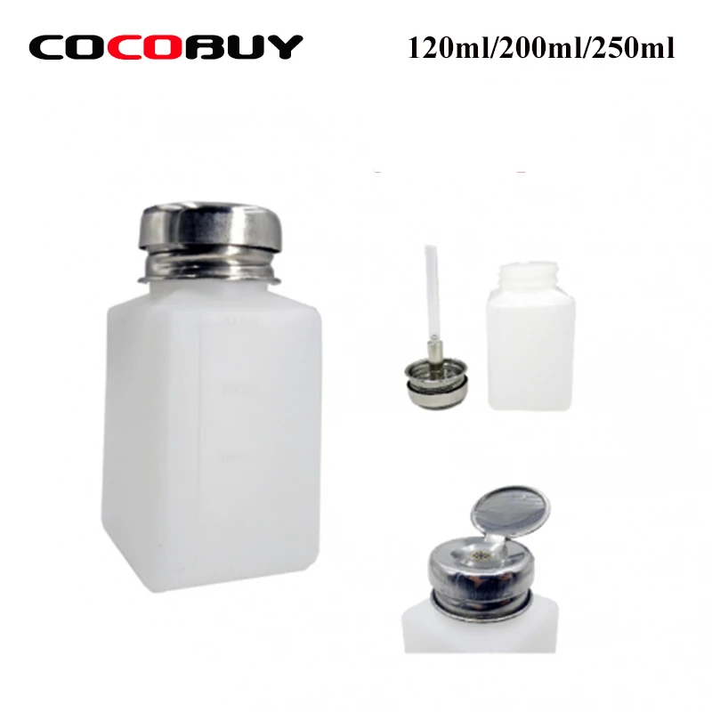 

3 Sizes Novecel 120mL/200mL/250ml white Plastic Graduated Alcohol Bottle hot sale