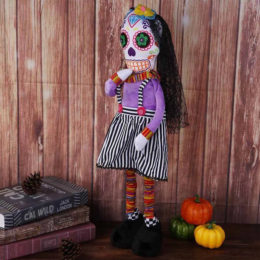 Halloween Decorate Props Ornaments Hallowmas Artificial Skull Skeleton Ghost Dolls Hanging Ornament Decoration Party Supplies (31)