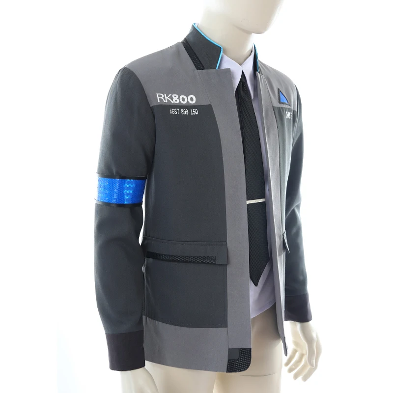 Game Detroit: Become Human Connor RK800 Agent Suit Uniform Tight Unifrom Cosplay Costume Customizable for Halloween