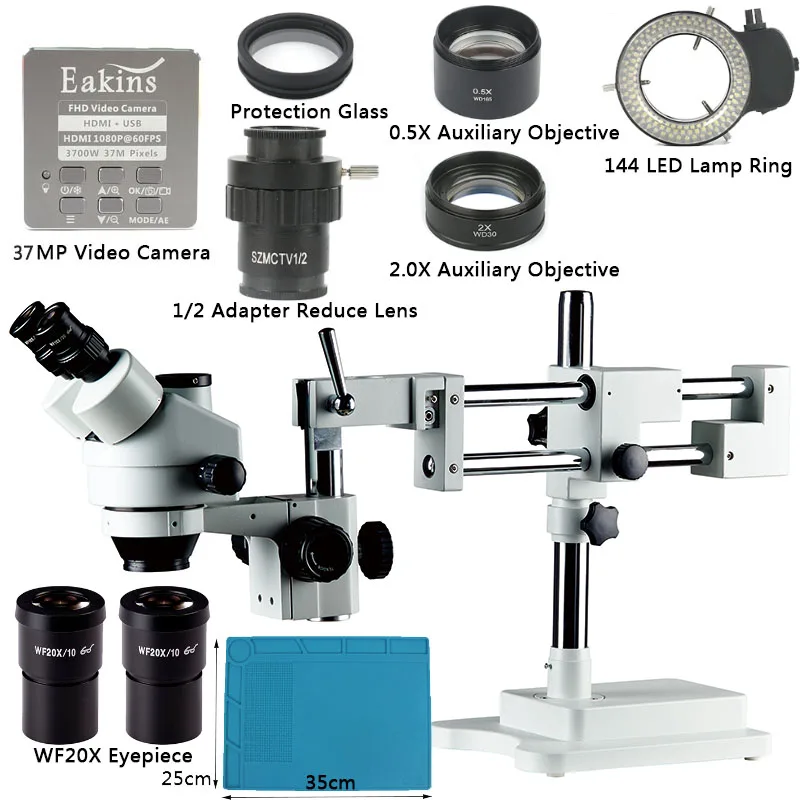 Boom Stand Simul Focal 3.5X-90X зум Тринокулярный Стерео микроскоп+ HDMI USB 37MP TF видеокамера для телефона PCB ремонт припоя