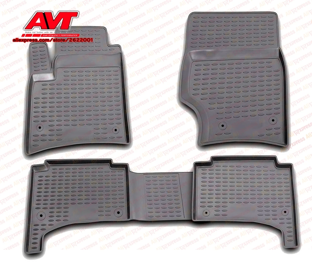 Floor mats for Volkswagen Touareg II 2002 2010 4 pcs rubber rugs non