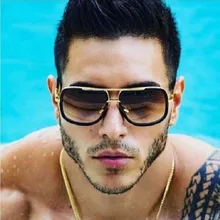 Новые брендовые дизайнерские Квадратные Солнцезащитные очки, мужские негабаритные солнцезащитные очки, прозрачные металлические золотистые черные оправы, пара крутых оттенков, Винтажные Солнцезащитные Очки