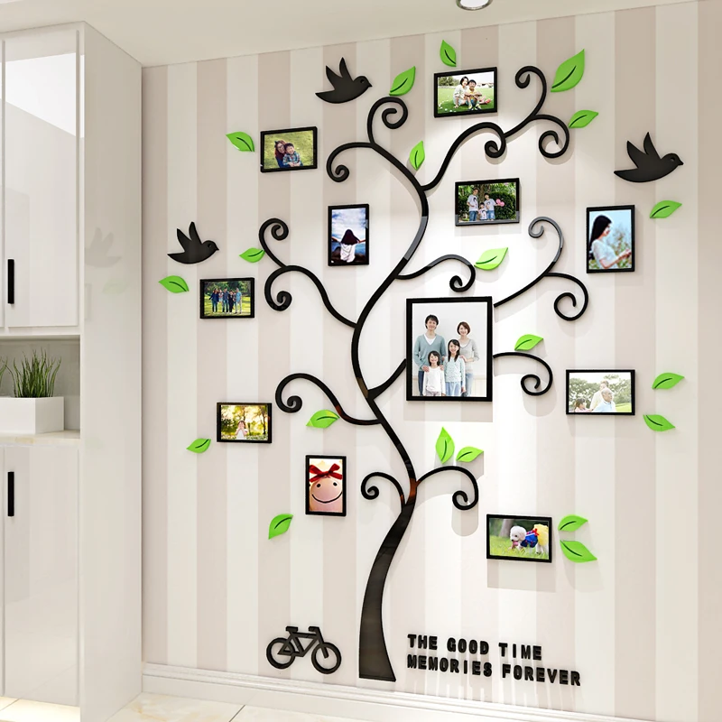 

Acrylic Photo Frame wall Family memory Tree Stickers 3d Three-dimensional Wall sticker home decor Living room