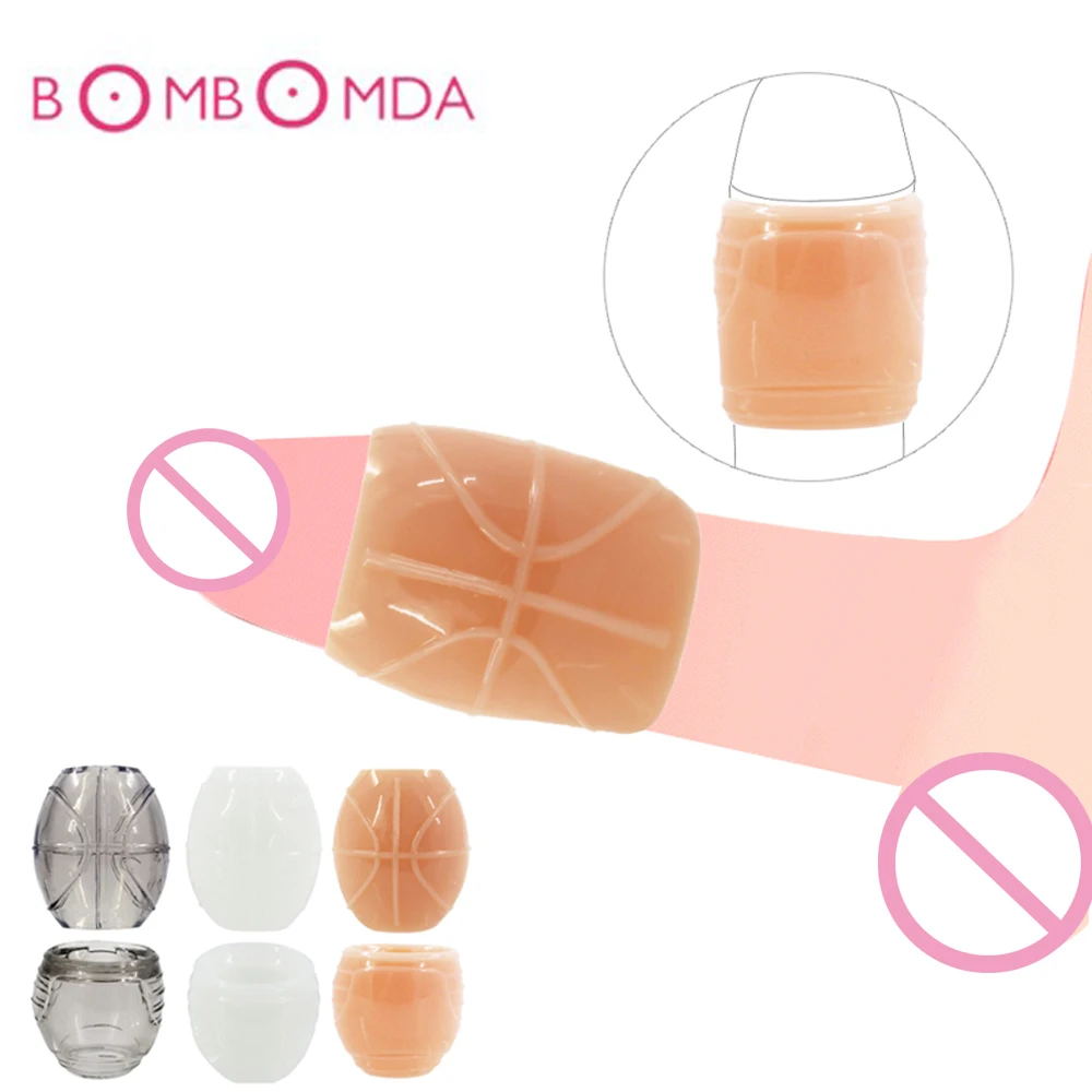 Reusable Male Condom Penis Sleeve Penis Ring Enlargement Penis Erection Scrotum Binding Cock Ring Delay Intimate