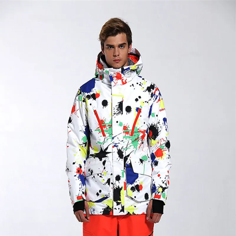 

2019 GSOU SNOW Men Ski Jacket Snowboard Jacket Outdoor Sport Wear Hooded Super Warm Clothing Windproof Waterproof Breathable New