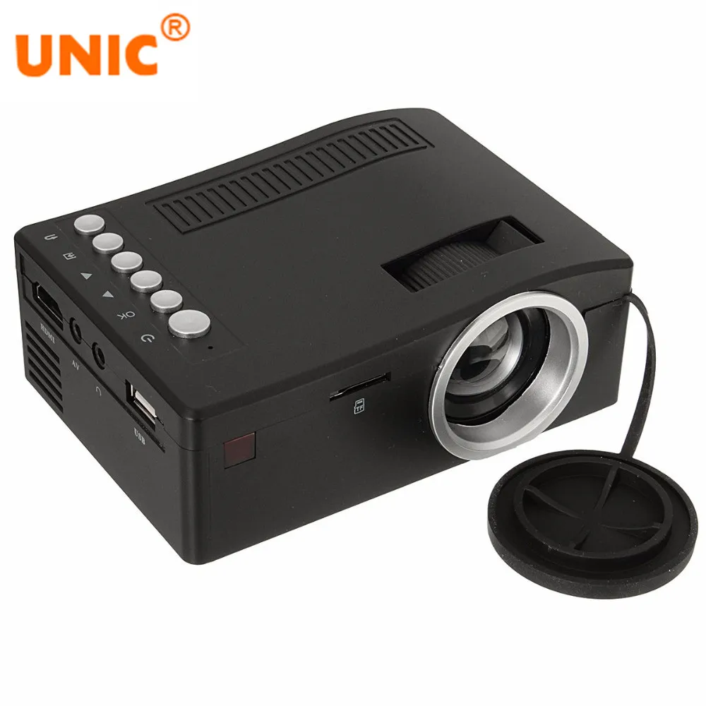 UNIC UC28 + Портативный светодио дный проектор Кино Театр USB/SD/AV Вход проектор мини развлечения черный и белый США/AU