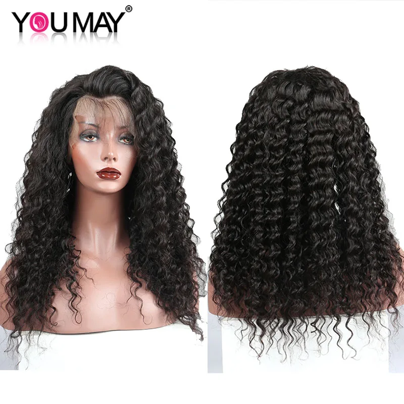 Pre Plucked Full Lace Human Hair Wigs With Baby Hair 150% Glueless Brazilian Curly Full Lace Wig For Women You May Remy Hair