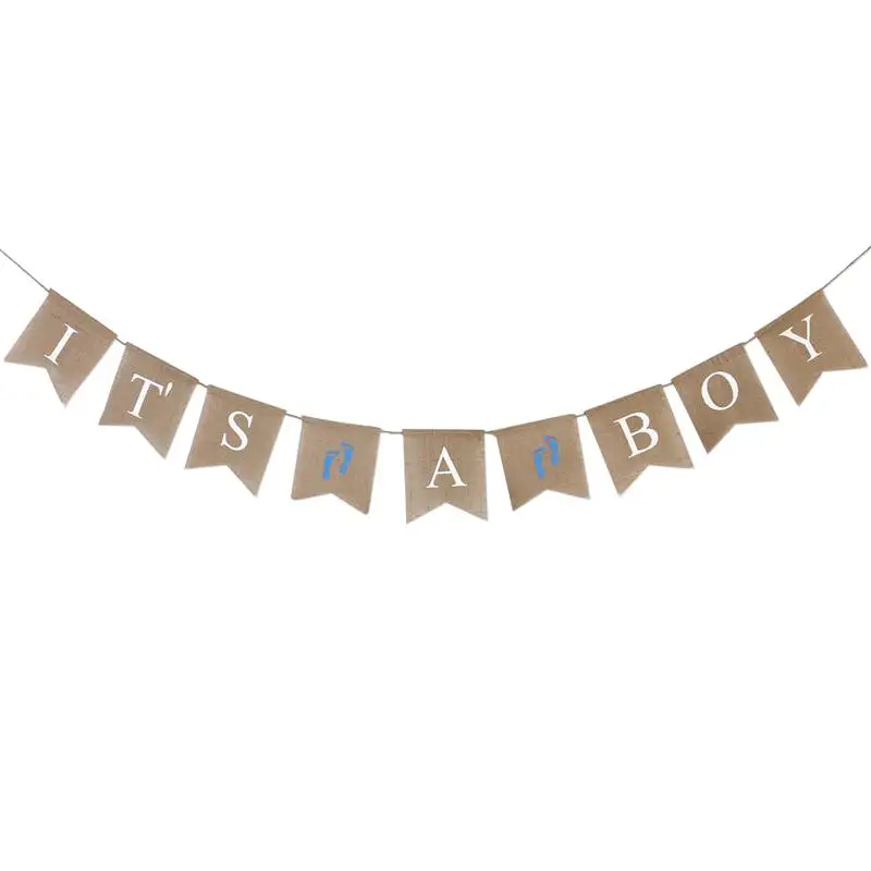 Kids-Event-Party-Supplies-Birthday-Party-Decorations-Kids-IT-S-A-BOY-Feet-Shape-Hessian-Bunting (5)