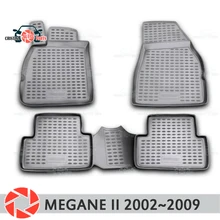Коврики для Renault Megane 2 2002~ 2009 ковры Нескользящие полиуретановые грязеотталкивающие внутренние аксессуары для стайлинга автомобилей