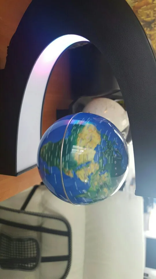C Shape Black Blue Led World Map Decor Home Electronic Magnetic