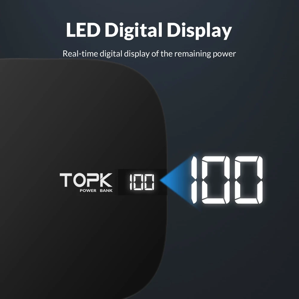 TOPK mini power Bank 1000 мАч 2 usb порта портативное Внешнее зарядное устройство для Xiaomi Mi9
