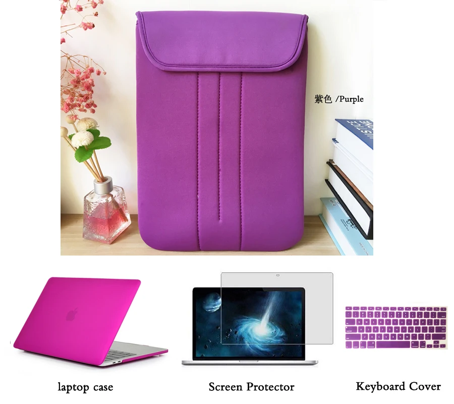 

Matte Hard Case Cover+Sleeve bag+Screen Protetctor for Macbook Air11 13 Macbook Pro 13 15 Pro Retina 12 13 15 inch Laptop Shell