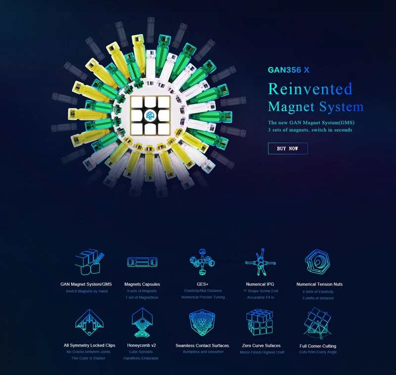 Gan356 X 3x3 Numberical IPG V5 черный/Stickerless Cubo Magico Speedcube обучающая игрушка Gan 356X356 X