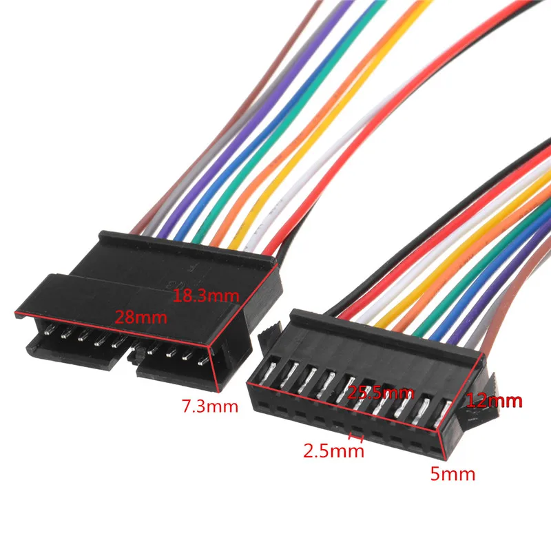 JST 10 комплектов 2,5 мм 26AWG SM 6 Pin гнездовой Мужской Корпус вилка соединителя с проводом кабеля 300 мм