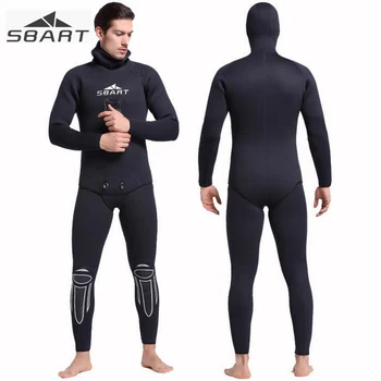 

Sbart Thick Mens 5mm Full Body Hood Neoprene Wetsuit Warm Winter Diving Suit Two-pieces Snorkeling Swiming Surfing Suit