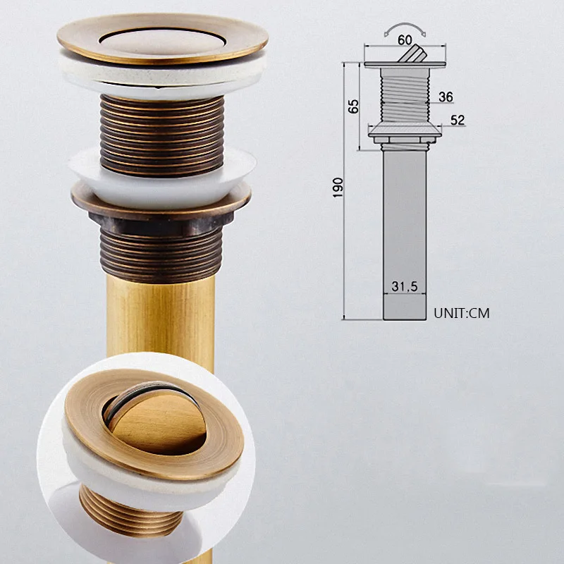 Ванная комната сосуд всплывающее сливное ситечко для раковины, откидная стопор для умывальника, античная латунь, доступно для предотвращения засорения