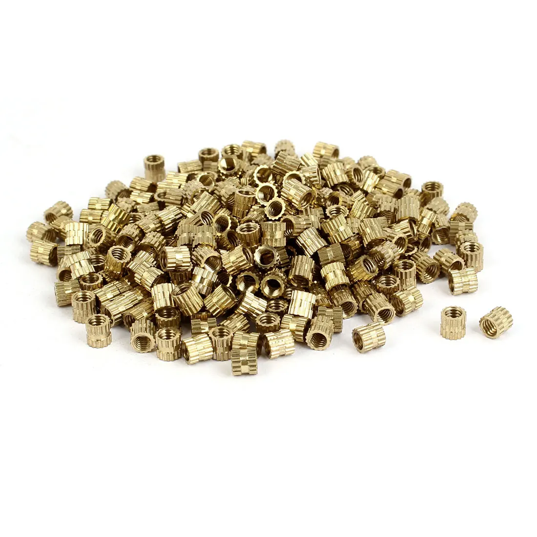 UXCELL 300Pcs Nuts M4 X 5Mm Brass Cylinder Knurled Threaded Round