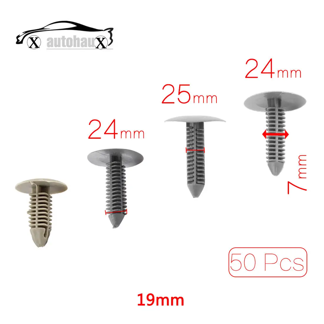 Uxcell 50Pcs Fit Hole 7Mm 8Mm Car Van Interior Panel Trim Push In