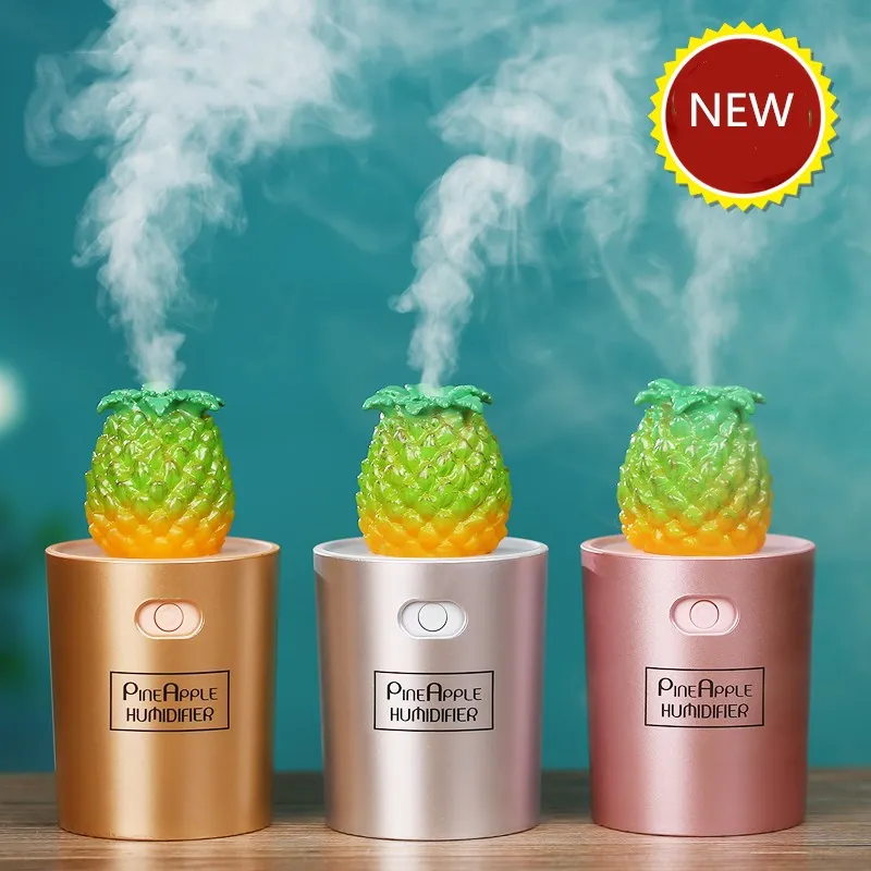 

The new usb humidifier mini air Purifier small pineapple ultrasonic atomizer diffuser Ultrasonic LED Night light for Office Home