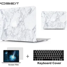 Пластиковый мраморный Жесткий Чехол для ноутбука+ крышка клавиатуры+ пленка для экрана для Apple Macbook Air 11 13 Pro retina 13 Touch Bar 13 15