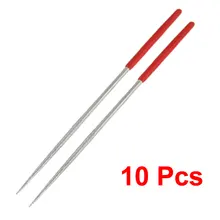 UXCELL красной ручкой ограночных работах ювелир круглый алмазные игольчатые напильники 10 шт. используется для того, чтобы увеличить круглое отверстие или вырезать зубчатая кромка удобного хвата