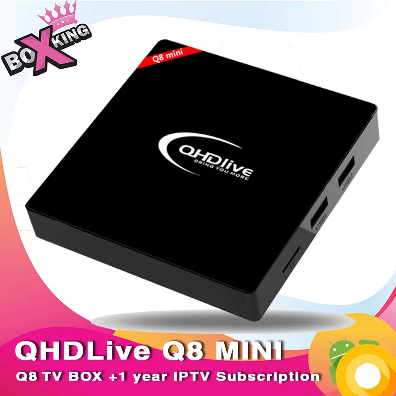 

QHDLive Q8 Mini Smart TV Box 2GB 16GB Android 7.1 2000+QHD Channels Euro Arabic French Italy UK Germany IPTV xiaomi tv (p10)