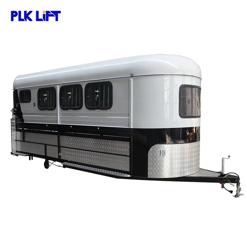 

China Square Roof Double Camper Trailer/Horse Trailer with Living Beds
