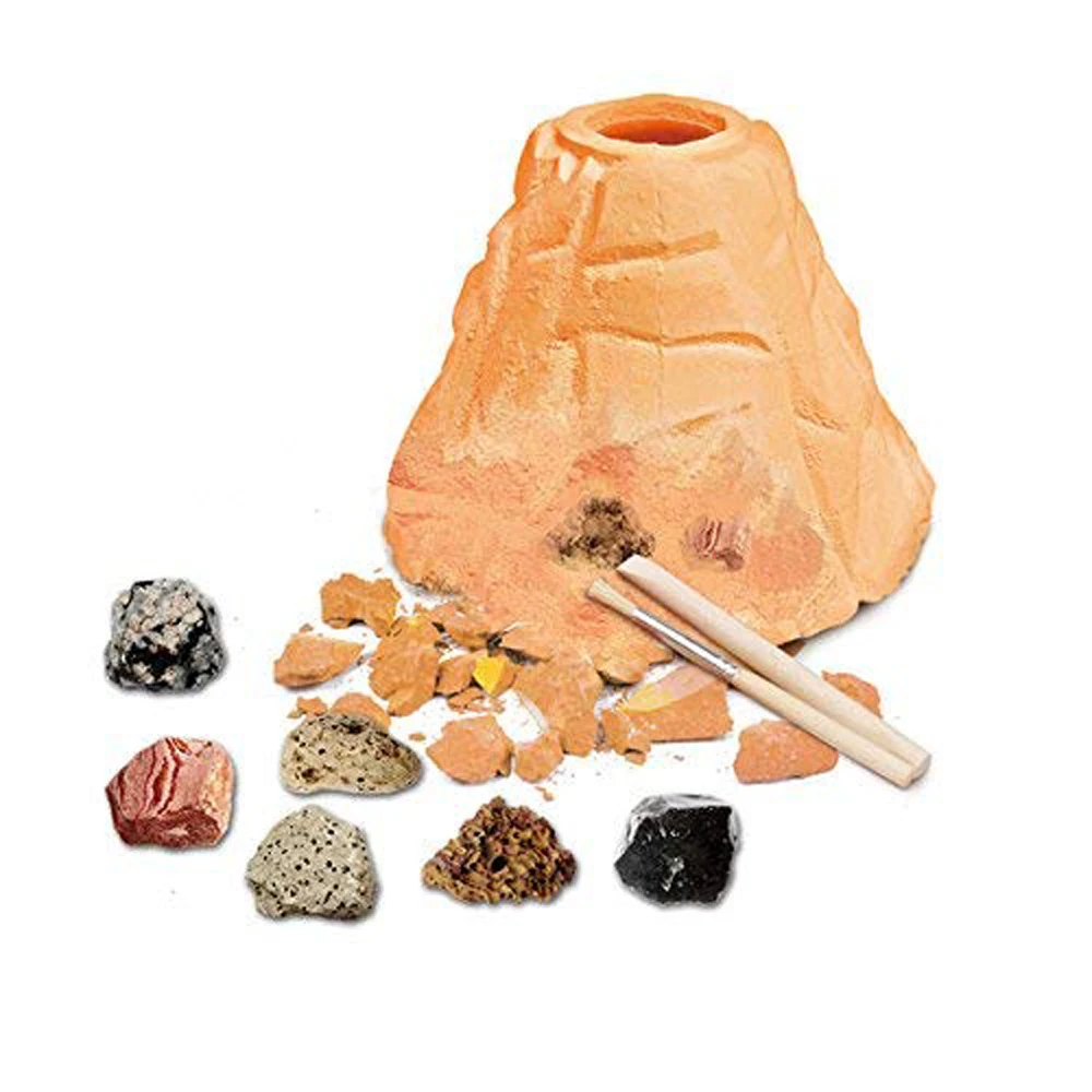 Volcano Excavation Toy Igneous Sedimentary Metamorphic Rocks Kit Kids HomeSchool