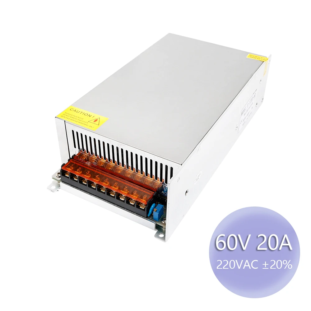 

1200W 60V 20A Switching Power Supply PSU For CNC Kit LED Strips Light DIY CCTV