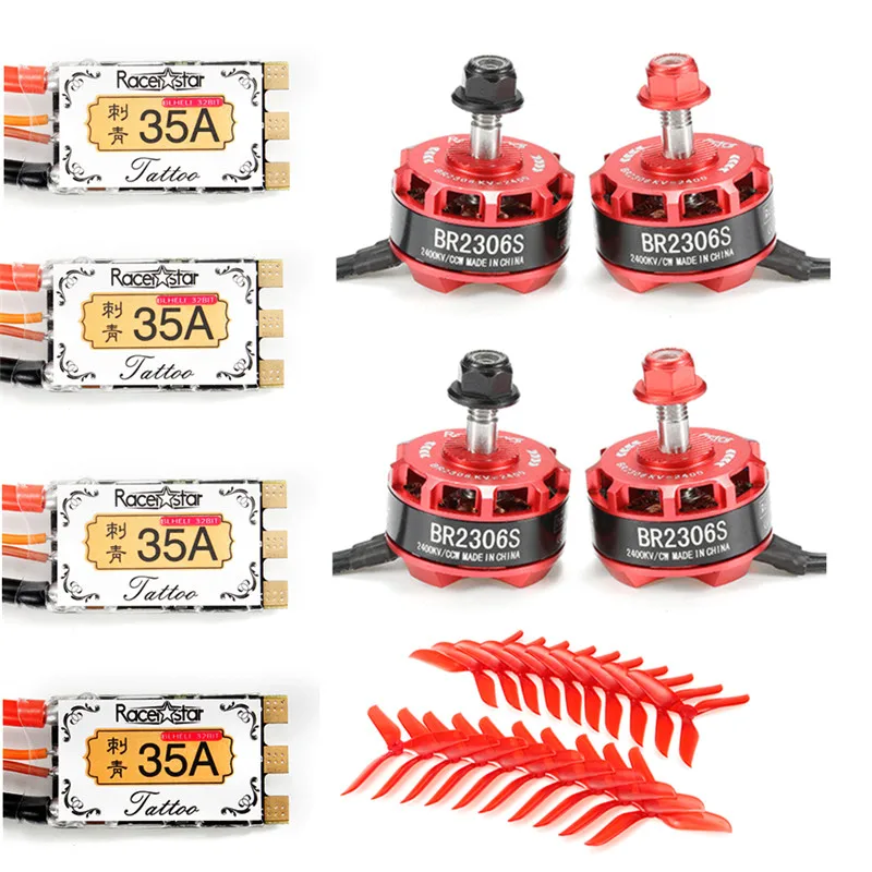 Racerstar BR2306S 2400KV двигатель + татуировки золотого и серебряного 35A ST BLheli_32Bit ESC Dshot1200