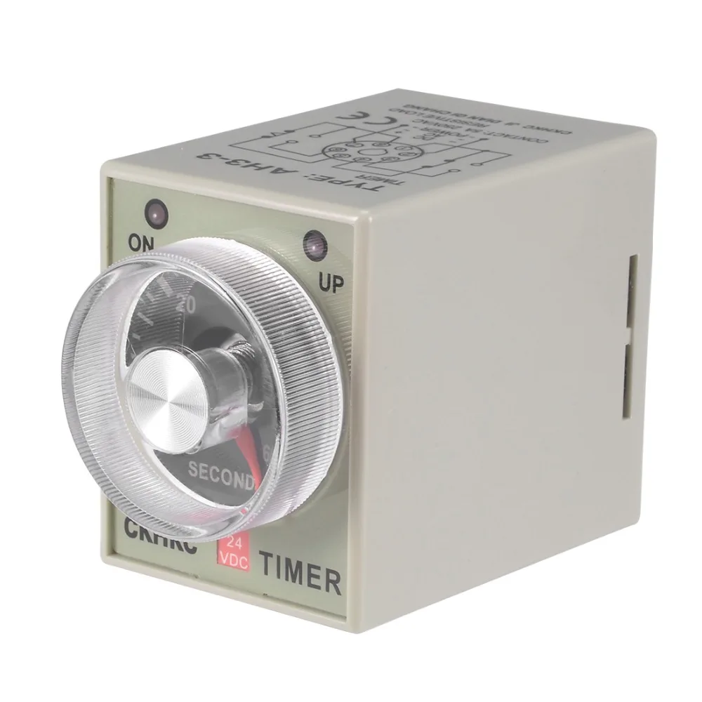 

UXCELL 1PCS Relay DC 24V 60S/0-10S 8 Terminals Range Adjustable Delay Timer Time Relay AH3-2/3 Electrical Power Supplies