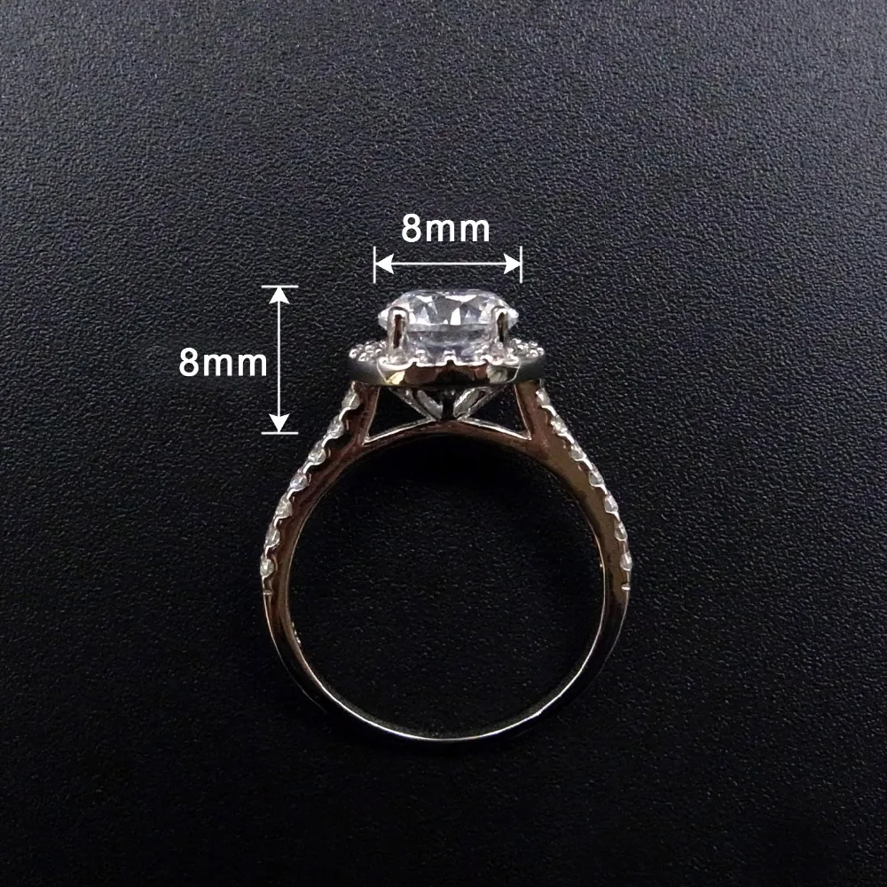 

White Gold Vermeil 925 Sterling Silver 2 Carat Ring Christmas Gift