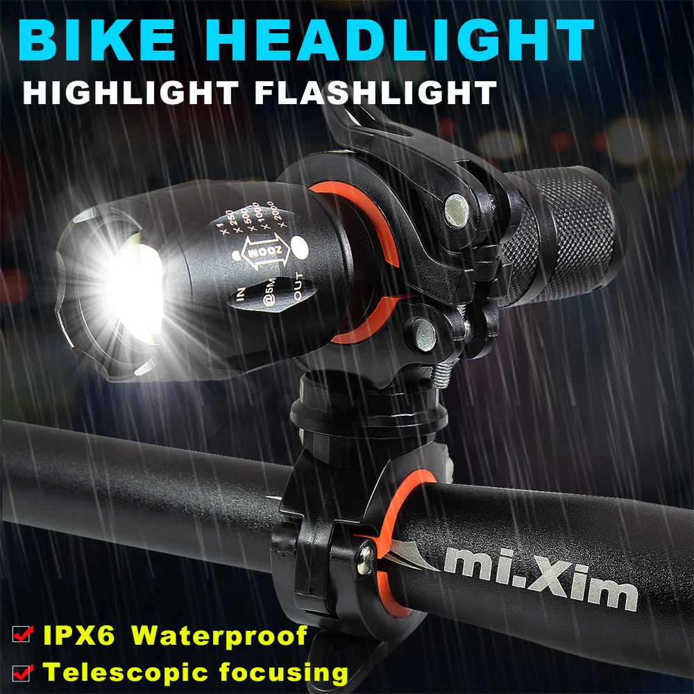 

Darkness Beam A100 XM-L T6 3800LM Aluminum Waterproof Zoomable LED Bicycle Headlight Bike Accessory Flashlight Torch light Lamp