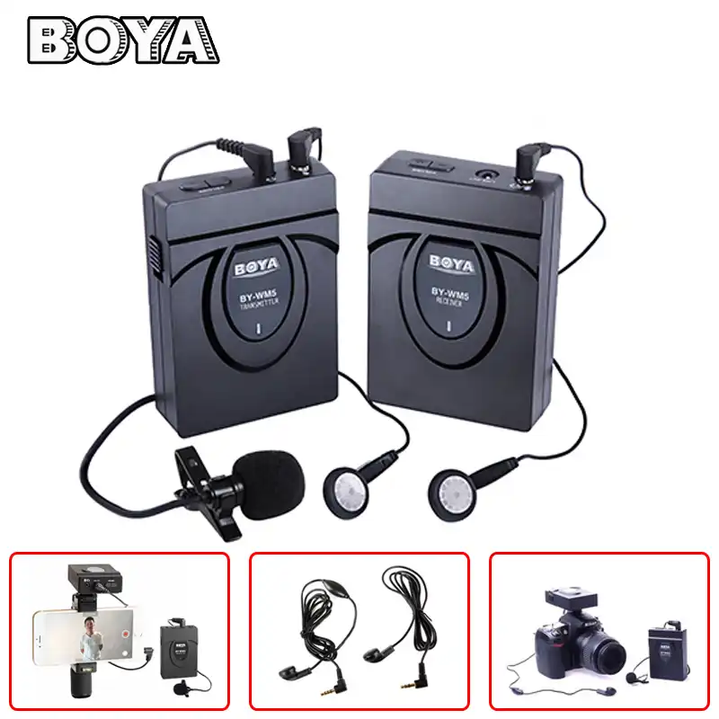 BOYA BY WM5 Камеры Беспроводной Петличный Нагрудные Микрофон для Canon Nikon Sony DSLR