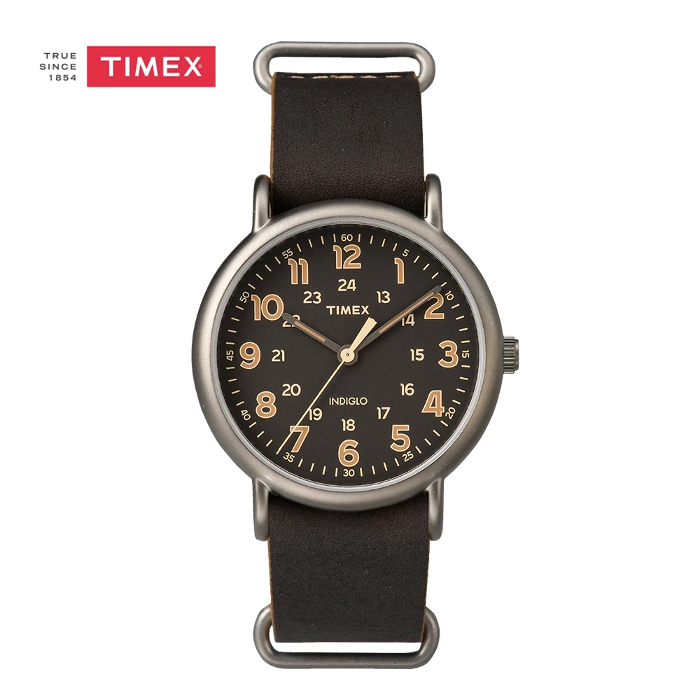Timex Mens Часы подарок ко Дню Святого Валентина Weekender Винтаж INDIGLO световой аналоговые