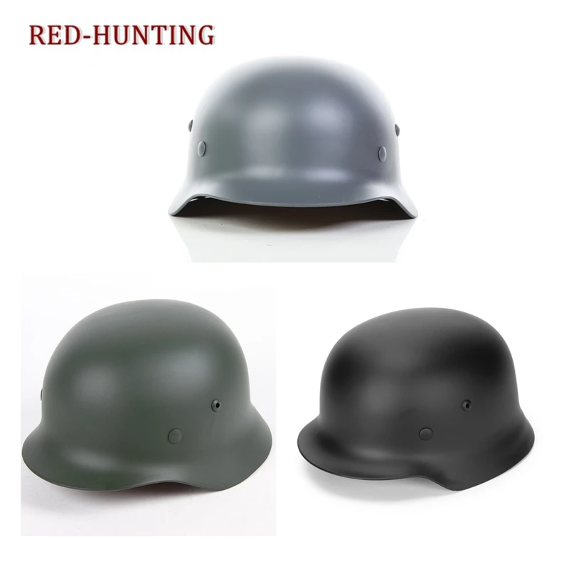 WW2 Немецкий армейский черный серый зеленый M35 Стальной шлем с кожаным вкладышем и