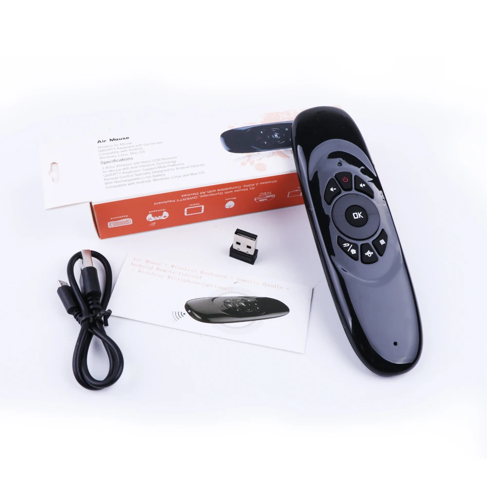 C120 Air mouse tv пульт дистанционного управления без голоса перезаряжаемая 2,4G Беспроводная клавиатура для Android tv BOX с клавиатурой