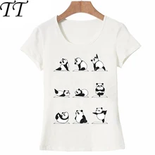 Супер милая футболка для упражнений с пандой, летняя модная женская футболка, Женская Повседневная футболка, Забавные топы с принтом в виде животного, милые футболки для девочек