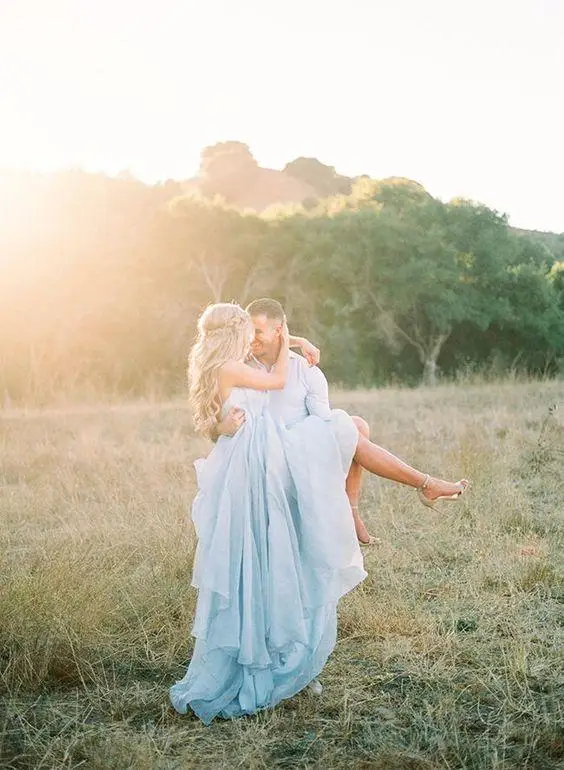 long sleeve prom & dance dresses Sky Blue Prom Dresses Charming V-Neck Sleeveless High Slit Chiffon vestido de formatura longo Evening Party Gown Sexy Long ball gown dress