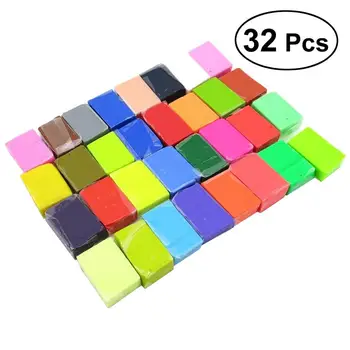 

32 Colors DIY Oven Bake Polymer Clay Modeling Moulding Blocks and Clay Crafts Kit Tools Intelligence Toys for Kids Children