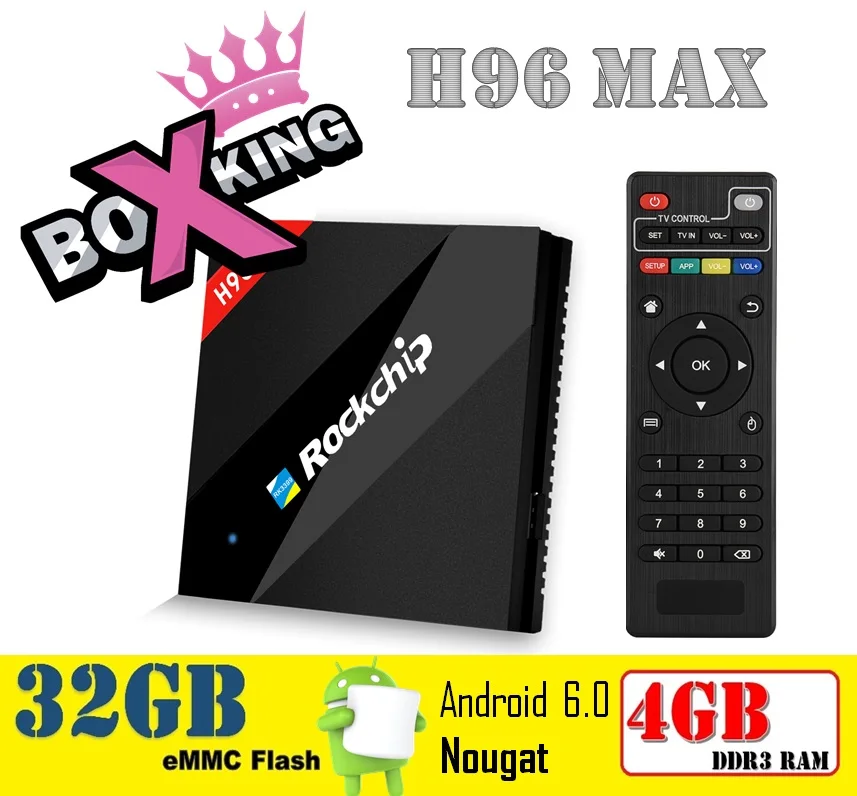 

H96 Max RK3399 HEXA-Core Android 6.0 4GB Ram 32GB Rom Dual Wifi 2.4G/5G LAN 1000M With Bluetooth Set Top TV Box (X99 K10 Plus)