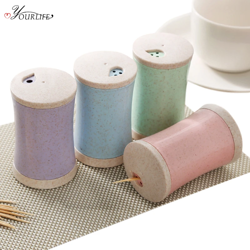 

OYOURLIFE 1pc Portable Multifunction Toothpick Box With Hole Can Be Rotated Condiment Storage Jar Kitchen Accessories
