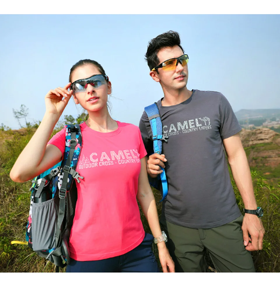 CAMEL мужская и женская уличная футболка из хлопка летняя с коротким рукавом дышащая мягкая Спортивная повседневная рубашка для бега и пешего туризма топы с круглым вырезом
