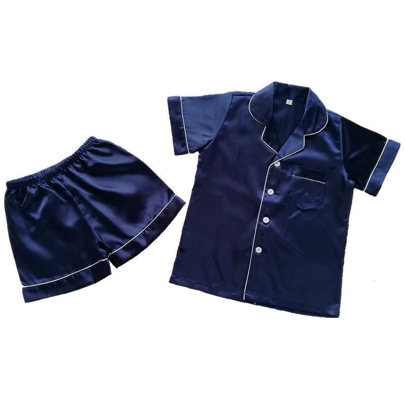 1-5Y Girls Pyjamas Satin Nightgown Sleepwear Smooth Silk Pajamas Kid Set UK