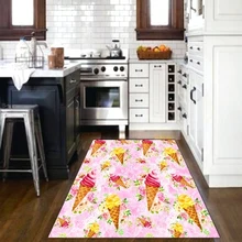 Else мороженое абстрактный розовый желтый зеленый Фрукты 3d печать Нескользящая микрофибра кухня современный декоративный моющийся коврик