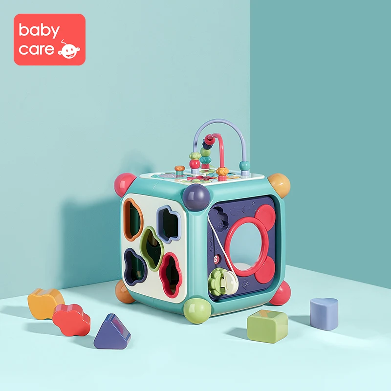 

Babycare 6 Side Multifunction Shape Matching Cognition Building Block Box Early Educational Toys