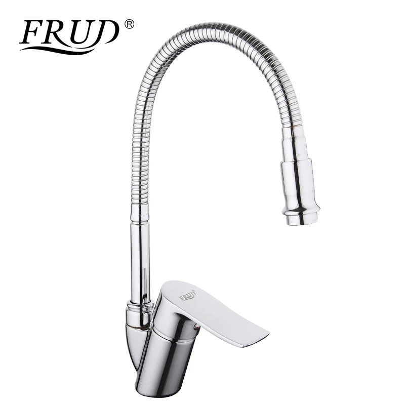 

FRUD Hot Sale 1 Set Kitchen Faucets Cold and Hot 360 Degree Rotation Faucet Kitchen Single Handle Deck Mounted Torneira R43101